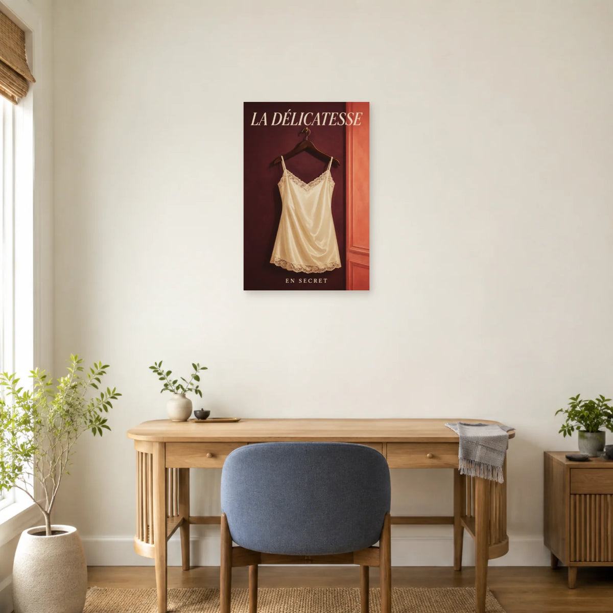 Affiche Lingerie rétro, la délicatesse en secret dans un bureau - Art Virtuoso