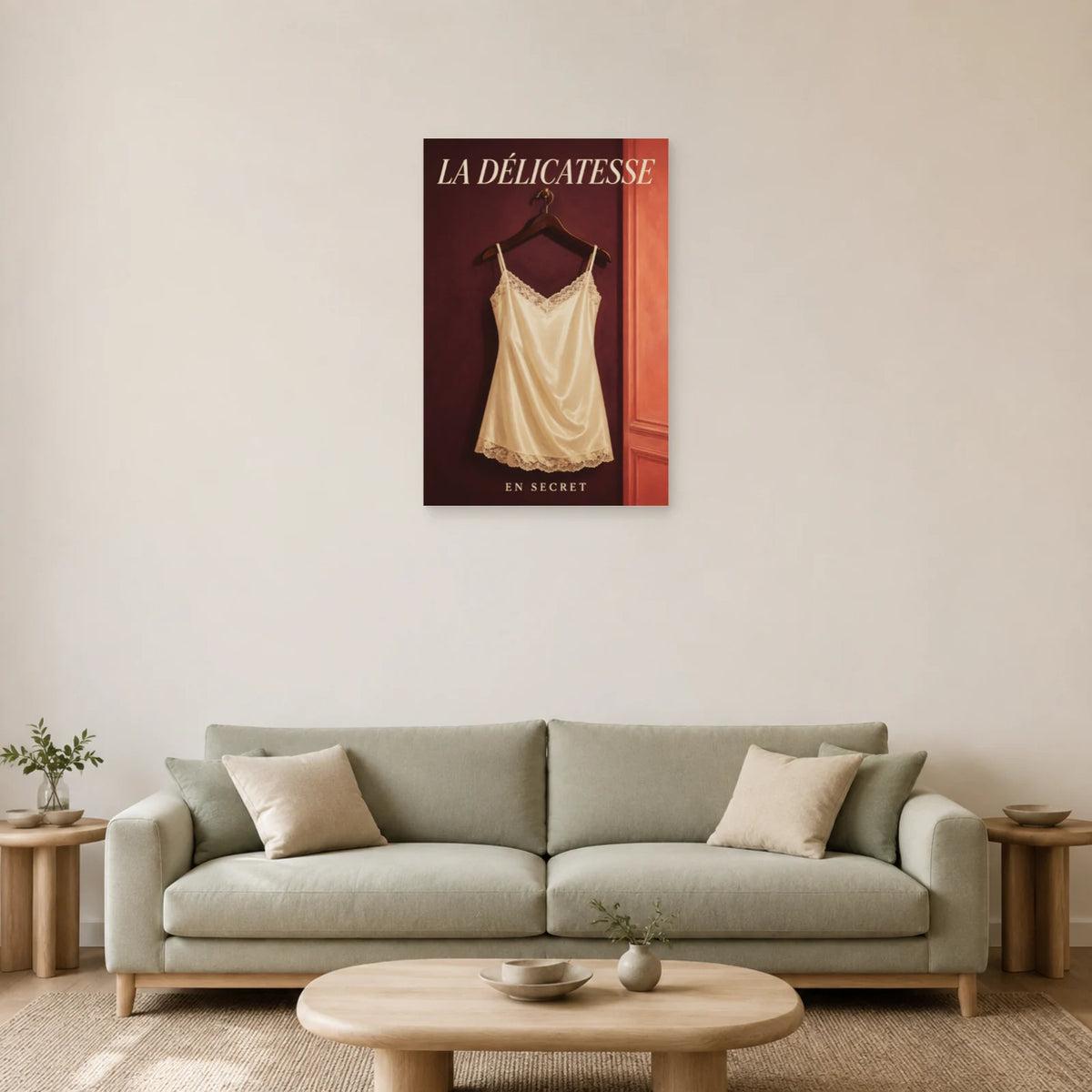 Affiche Lingerie rétro, la délicatesse en secret dans un salon - Art Virtuoso