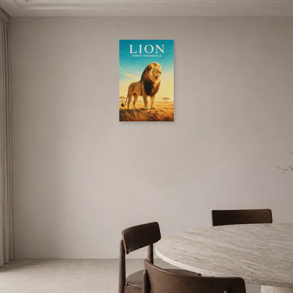 Affiche Lion – Force Tranquille dans une entrée ou un couloir - Art Virtuoso