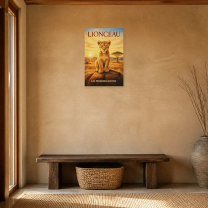 Affiche Lionceau, les premiers rayons dans une entrée ou un couloir - Art Virtuoso