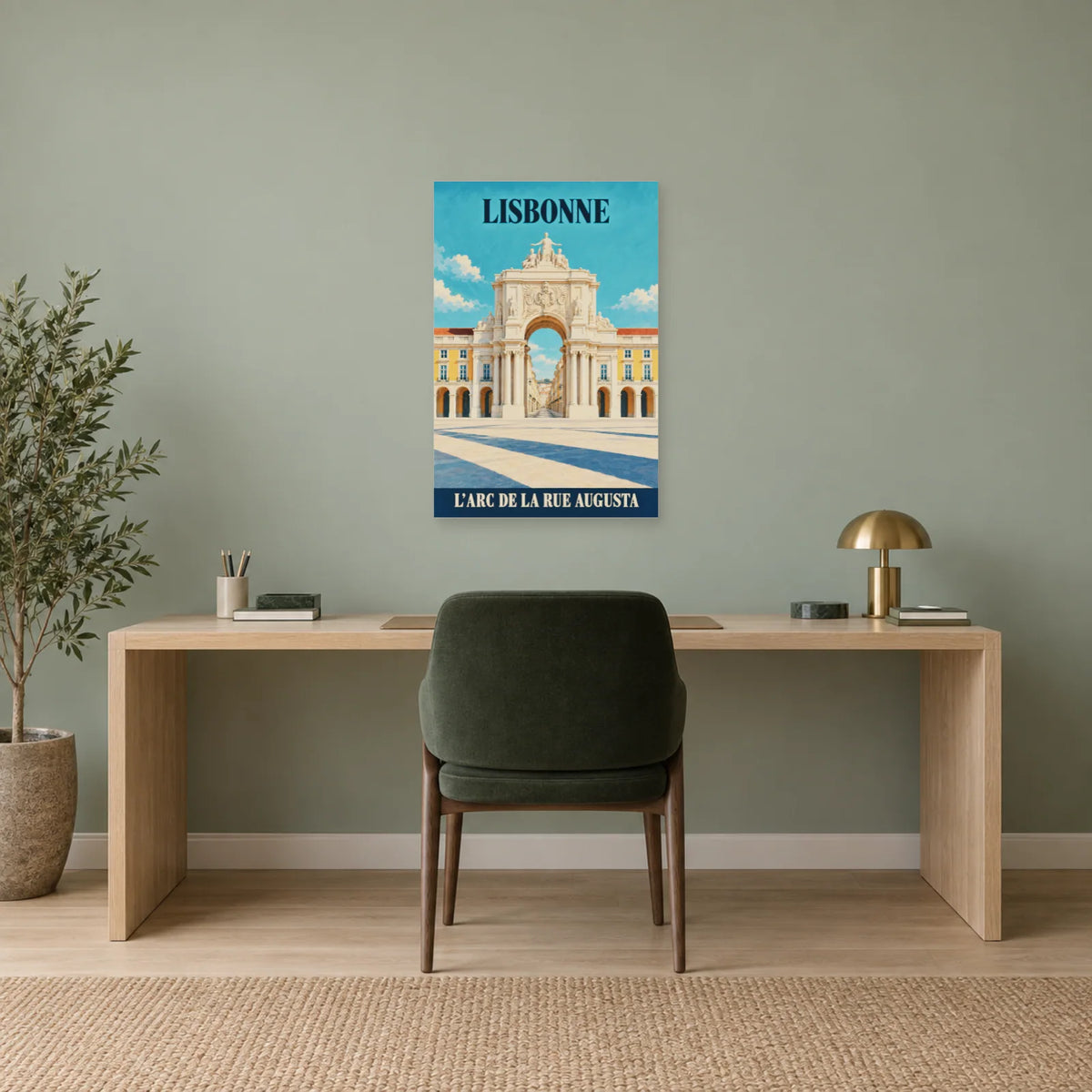 Affiche Lisbonne - L’arc de la rue Augusta dans un bureau - Art Virtuoso