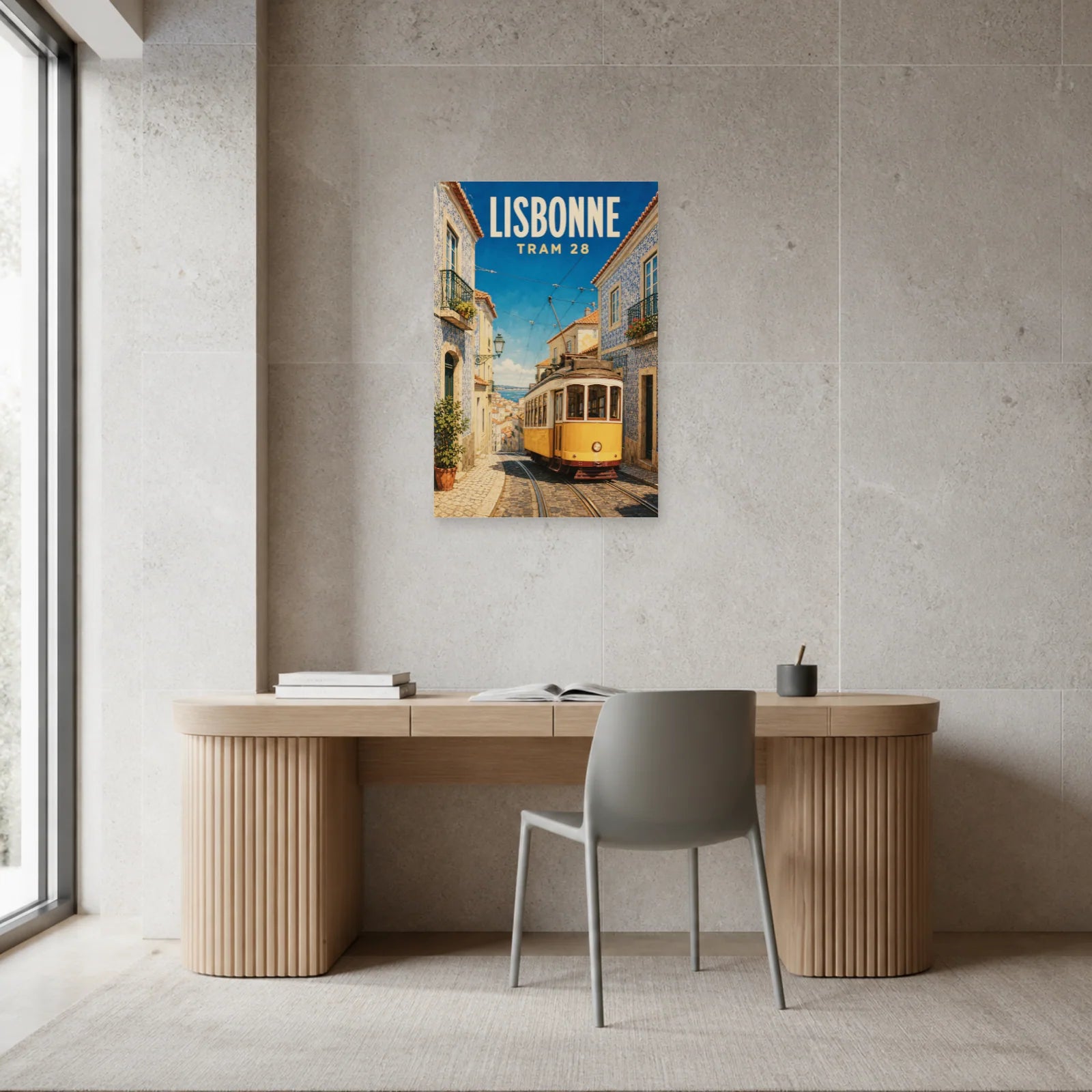 Affiche Lisbonne – Tram 28 dans un bureau - Art Virtuoso