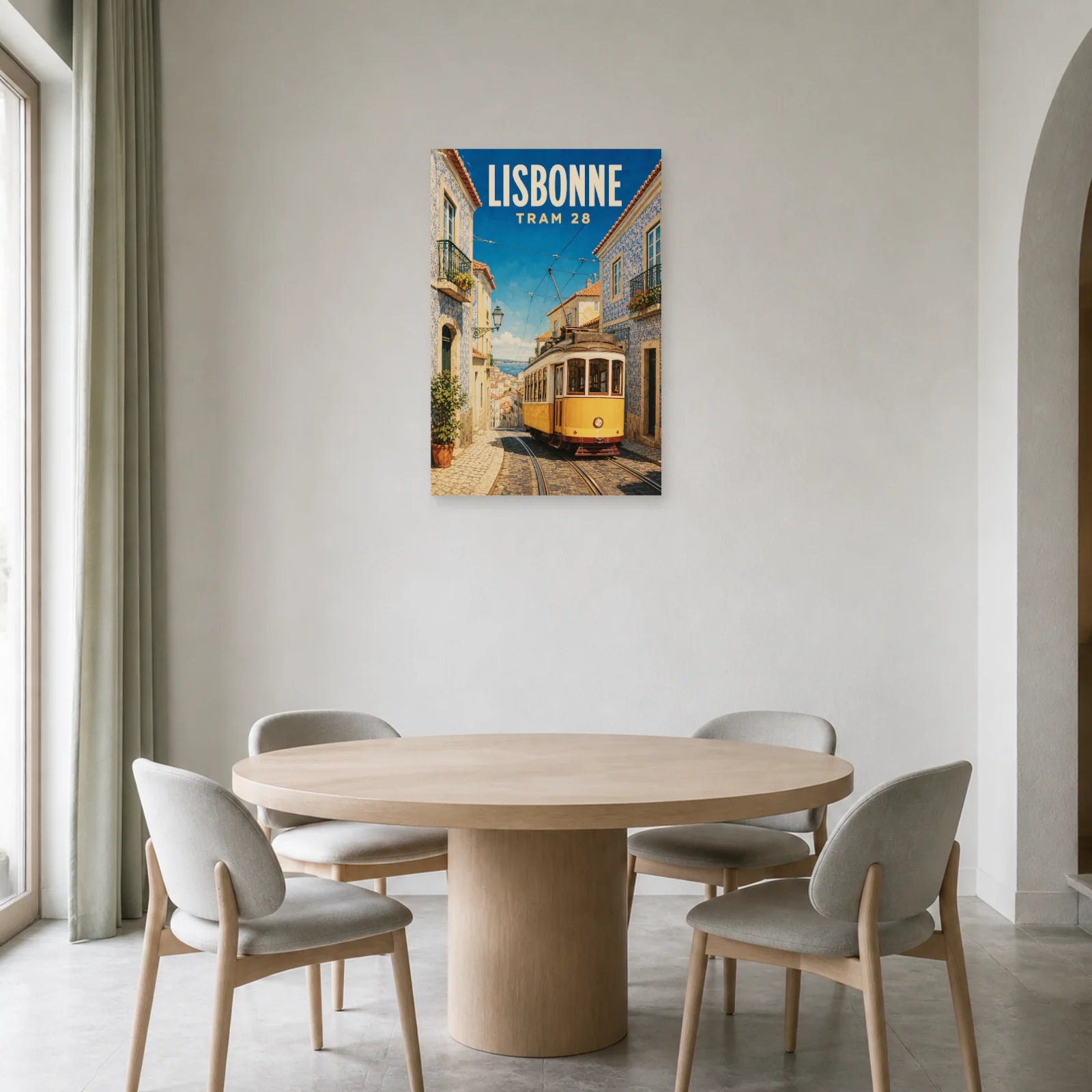 Affiche Lisbonne – Tram 28 dans une salle à manger - Art Virtuoso