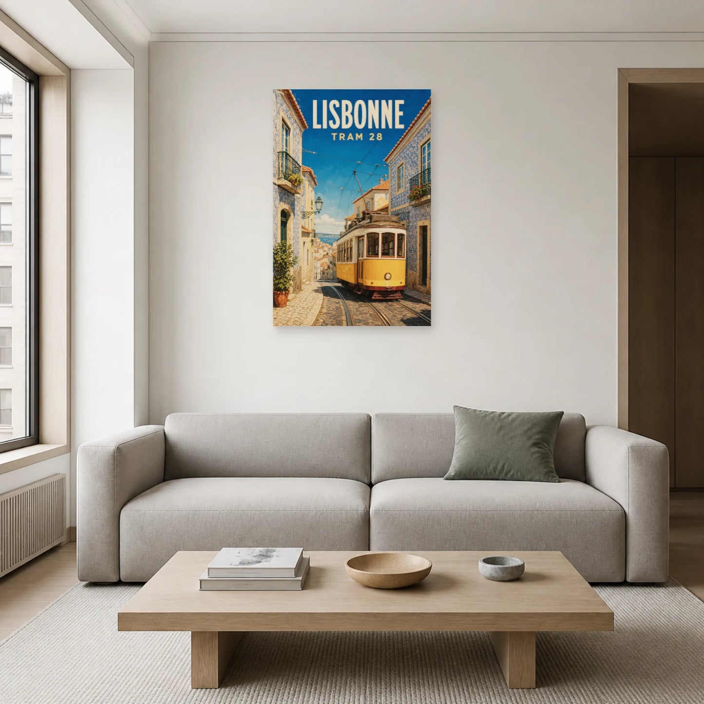 Affiche Lisbonne – Tram 28 dans un salon - Art Virtuoso