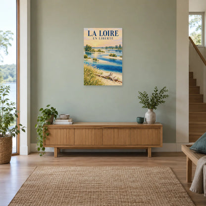 Affiche Loire – Bancs de sable en liberté dans une entrée ou un couloir - Art Virtuoso