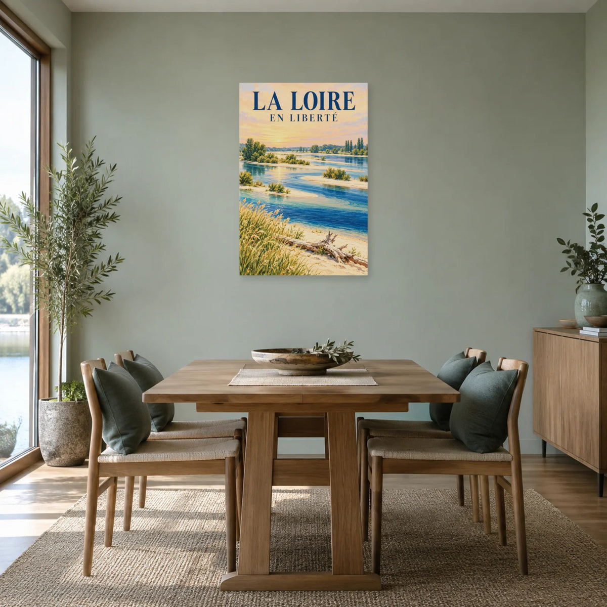 Affiche Loire – Bancs de sable en liberté dans une salle à manger - Art Virtuoso
