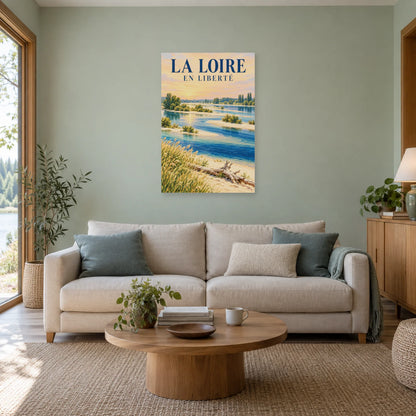Affiche Loire – Bancs de sable en liberté dans un salon - Art Virtuoso