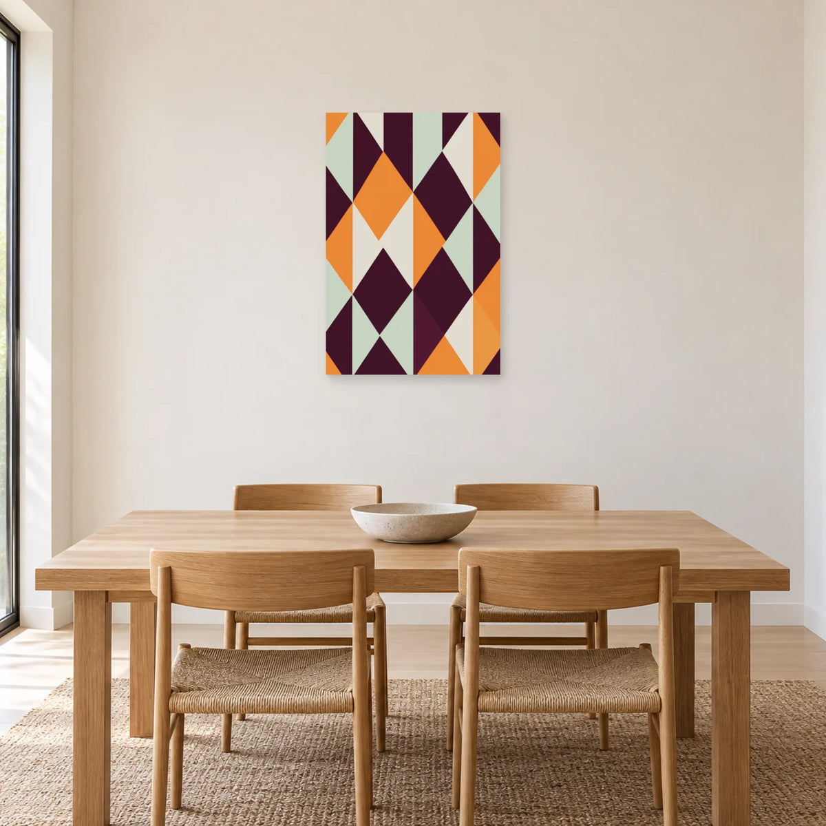 Affiche Losanges - Quinconce dans une salle à manger - Art Virtuoso
