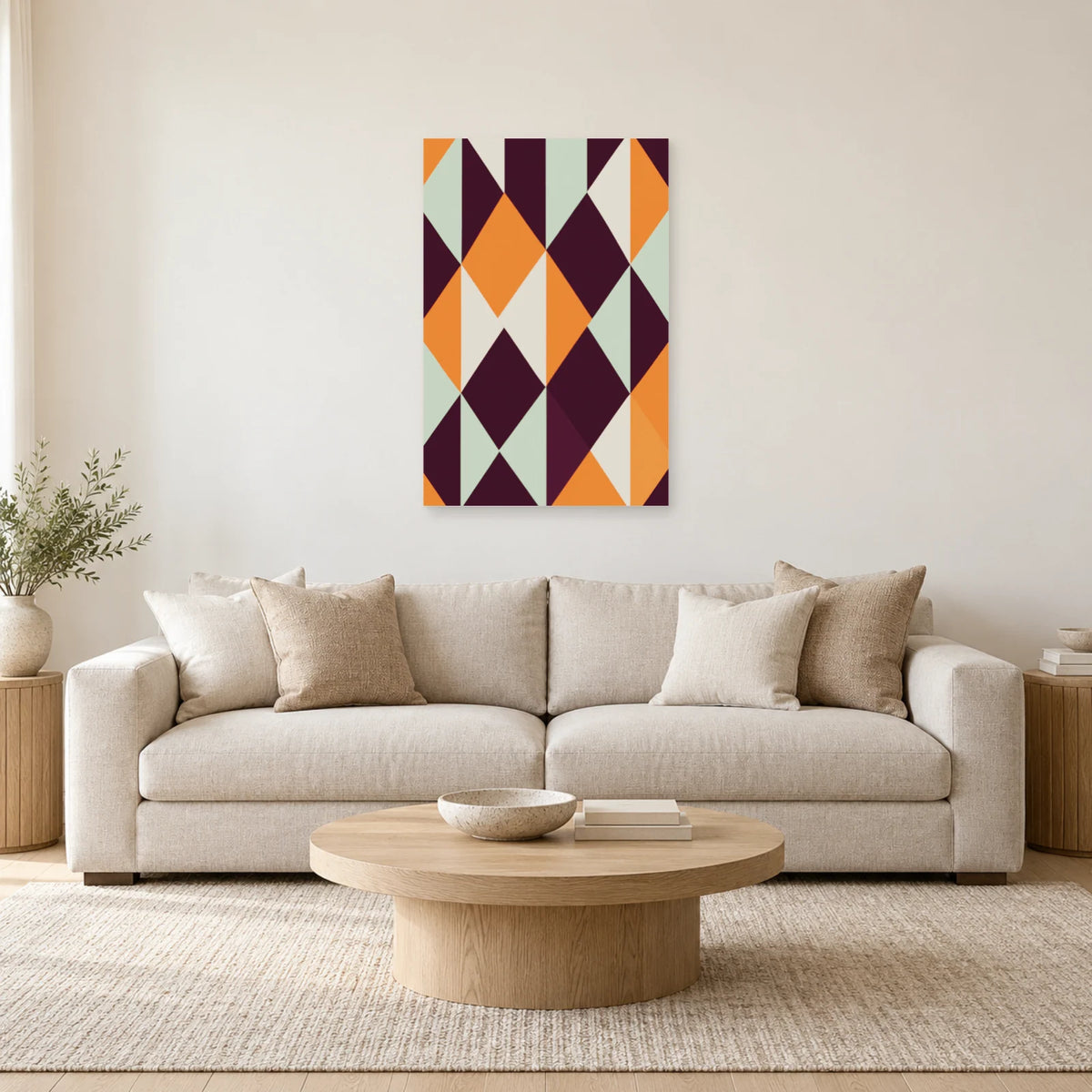 Affiche Losanges - Quinconce dans un salon - Art Virtuoso