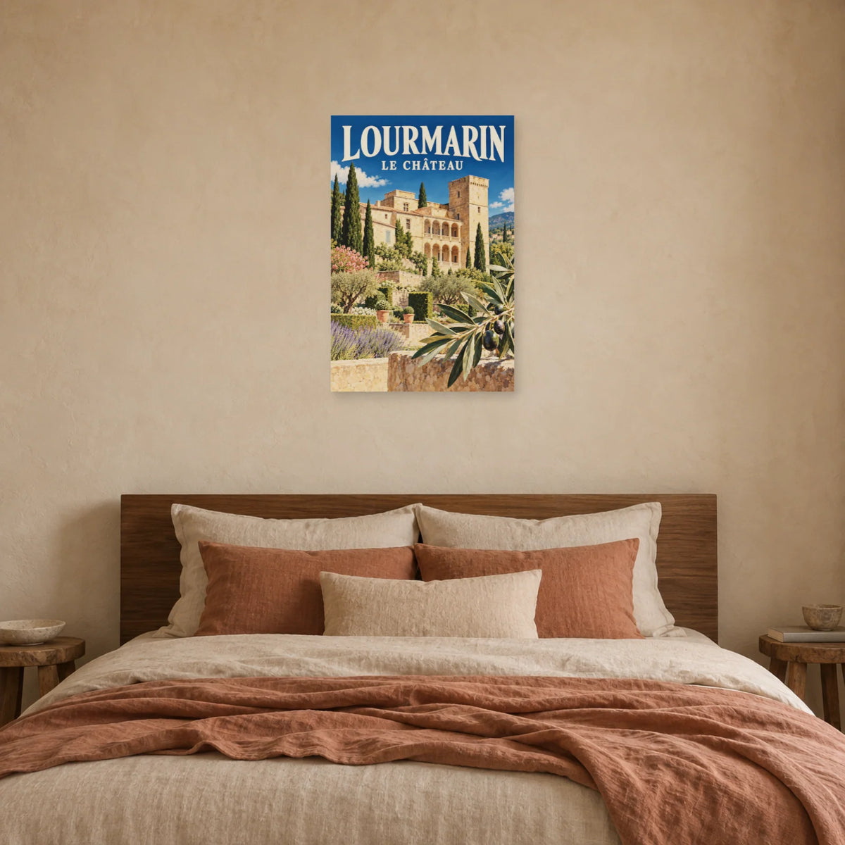 Affiche Lourmarin Château et jardin dans une chambre - Art Virtuoso