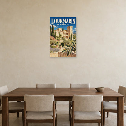 Affiche Lourmarin Château et jardin dans une salle à manger - Art Virtuoso