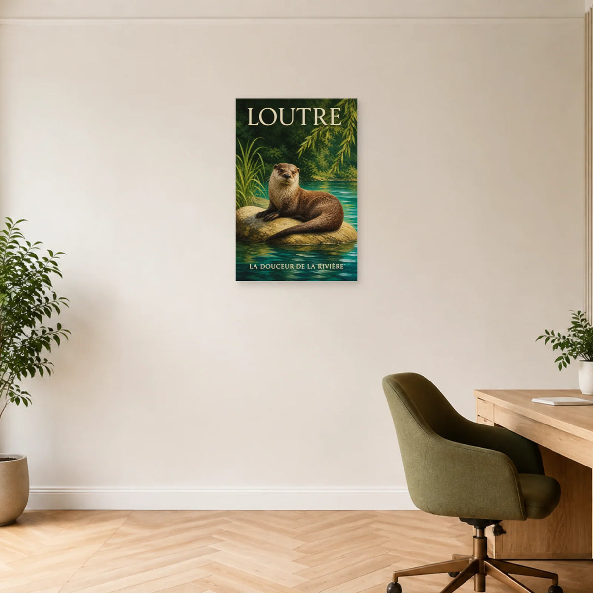 Affiche Loutre, la douceur de la rivière dans un bureau - Art Virtuoso