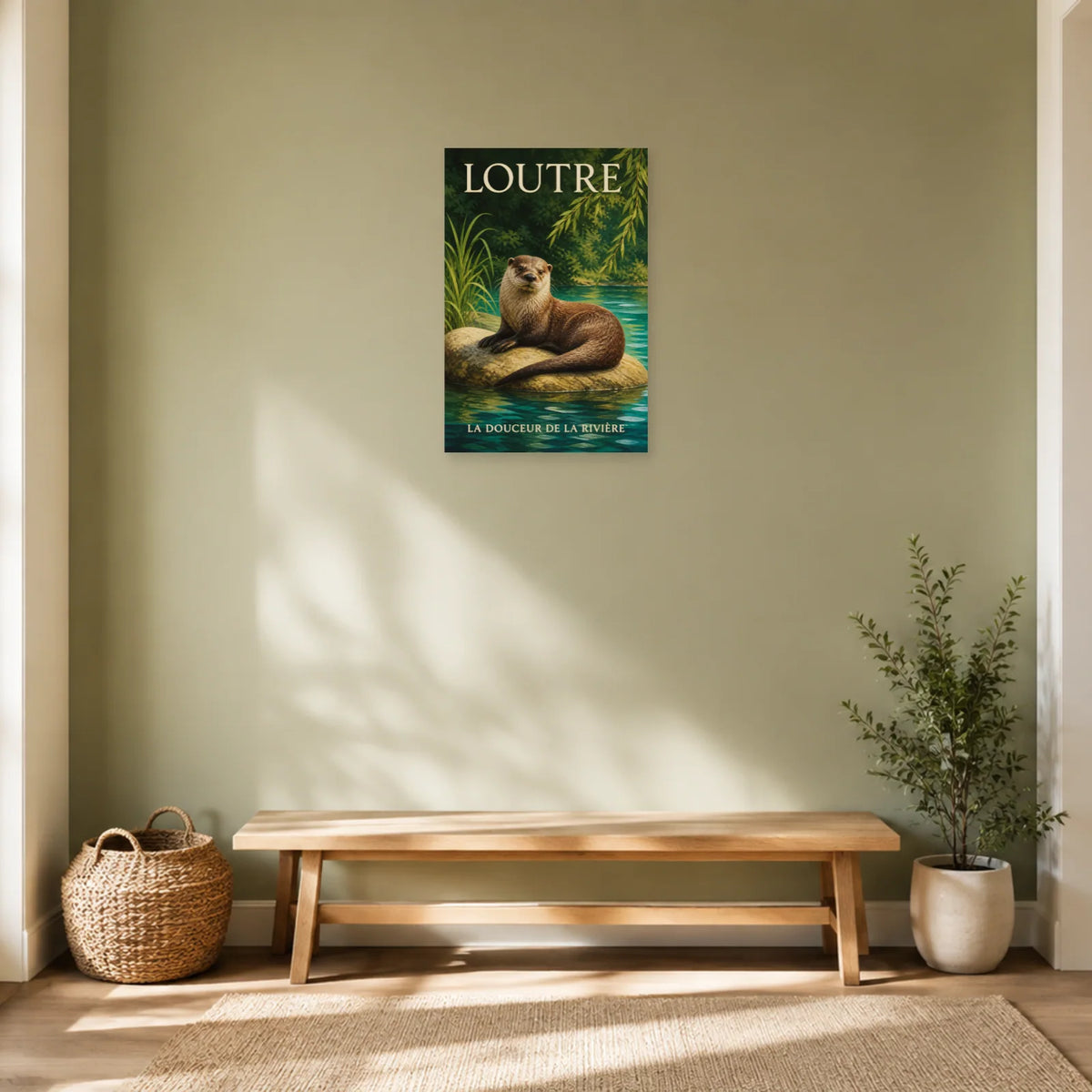 Affiche Loutre, la douceur de la rivière dans une entrée ou un couloir - Art Virtuoso