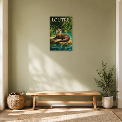 Affiche Loutre, la douceur de la rivière dans une entrée ou un couloir - Art Virtuoso