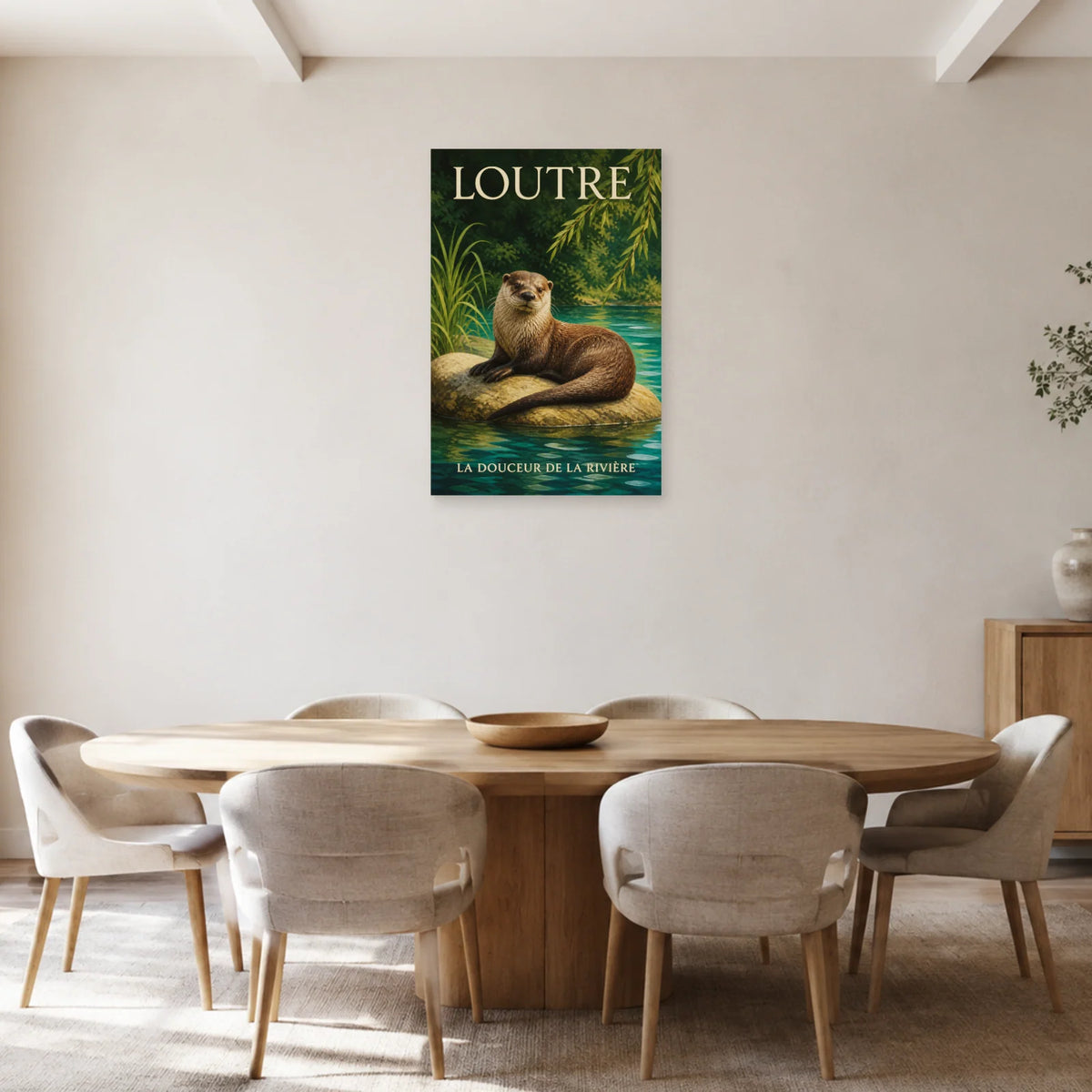 Affiche Loutre, la douceur de la rivière dans une salle à manger - Art Virtuoso