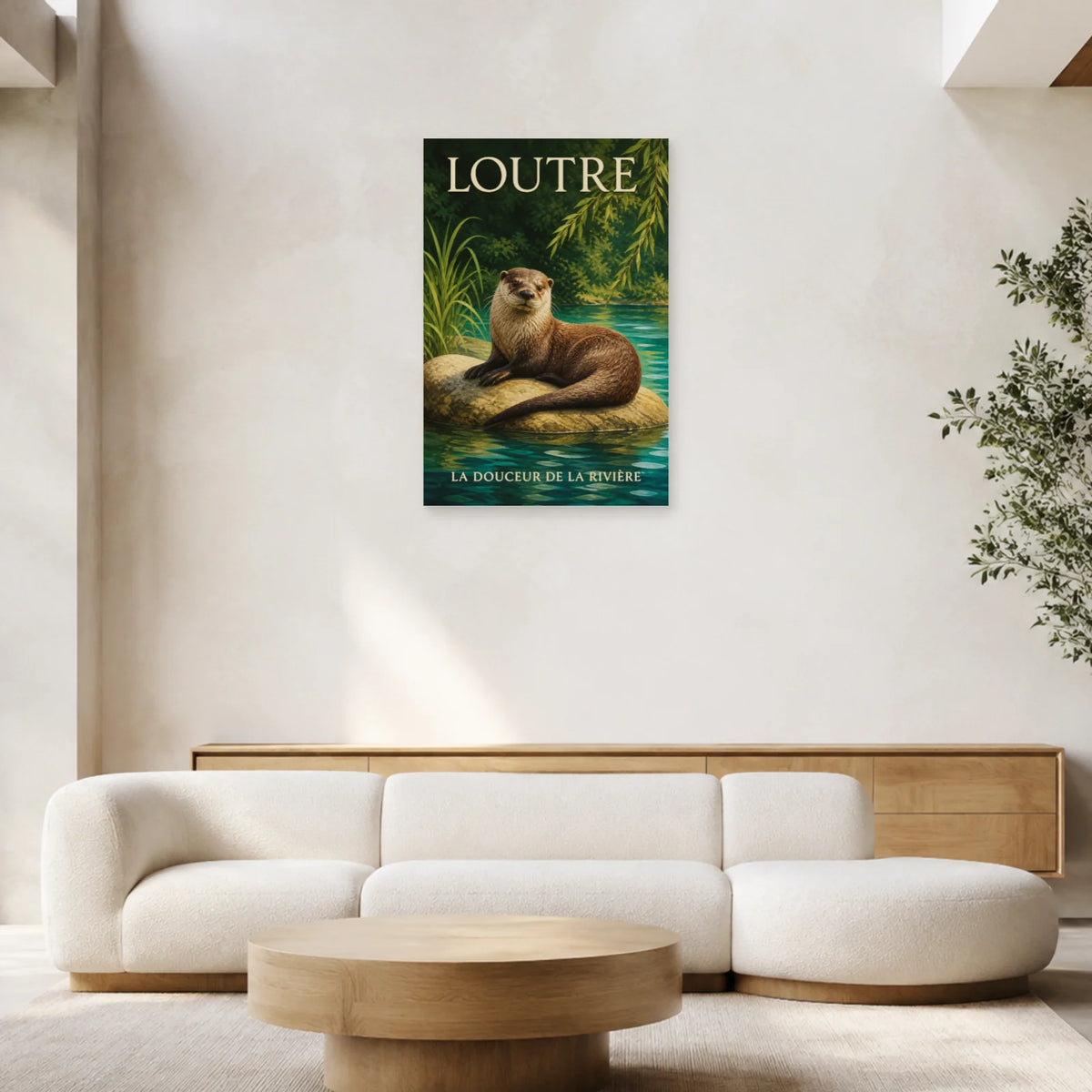 Affiche Loutre, la douceur de la rivière dans un salon - Art Virtuoso