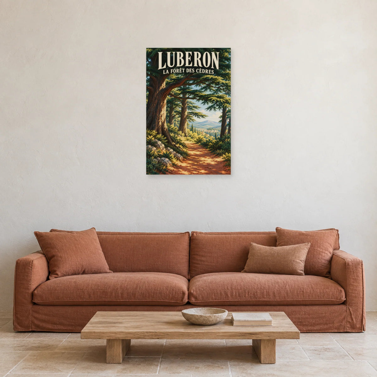 Affiche Luberon Forêt des Cèdres dans un salon - Art Virtuoso