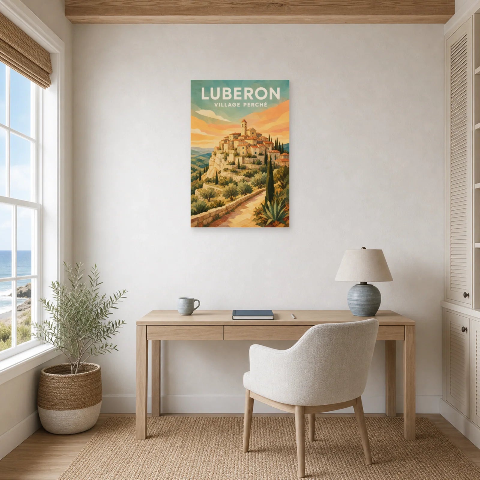 Affiche Luberon – Village Perché dans un bureau - Art Virtuoso