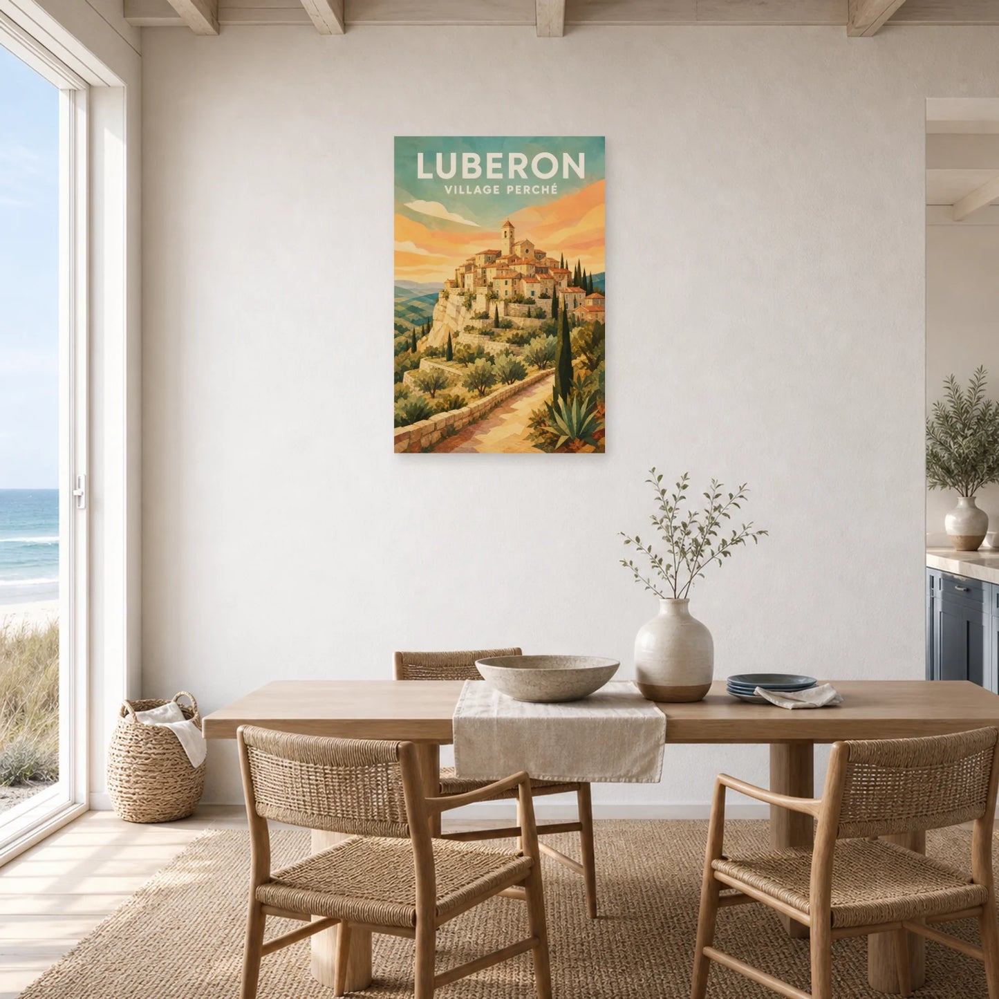 Affiche Luberon – Village Perché dans une salle à manger - Art Virtuoso