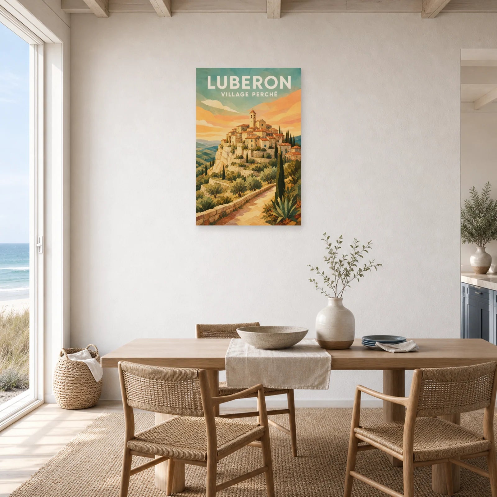 Affiche Luberon – Village Perché dans une salle à manger - Art Virtuoso