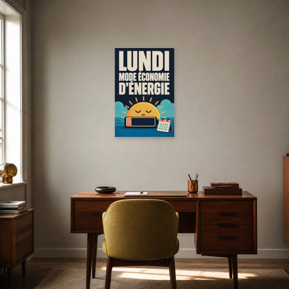Affiche Lundi – Mode économie d’énergie dans un bureau - Art Virtuoso