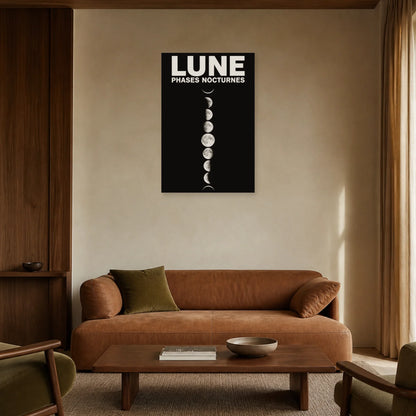 Affiche Lune – Phases Nocturnes dans un salon - Art Virtuoso
