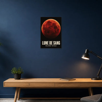 Affiche Lune de Sang – Éclipse Totale dans un bureau - Art Virtuoso