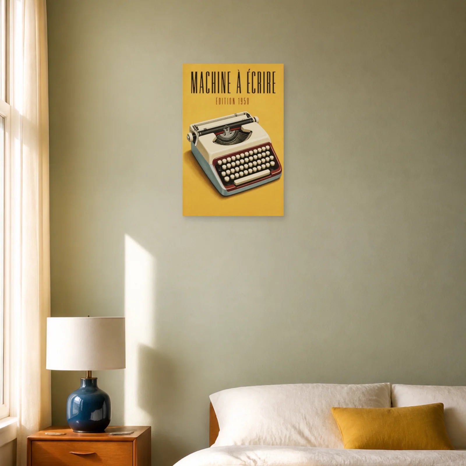 Affiche Machine à Écrire – Édition 1958 dans une chambre - Art Virtuoso