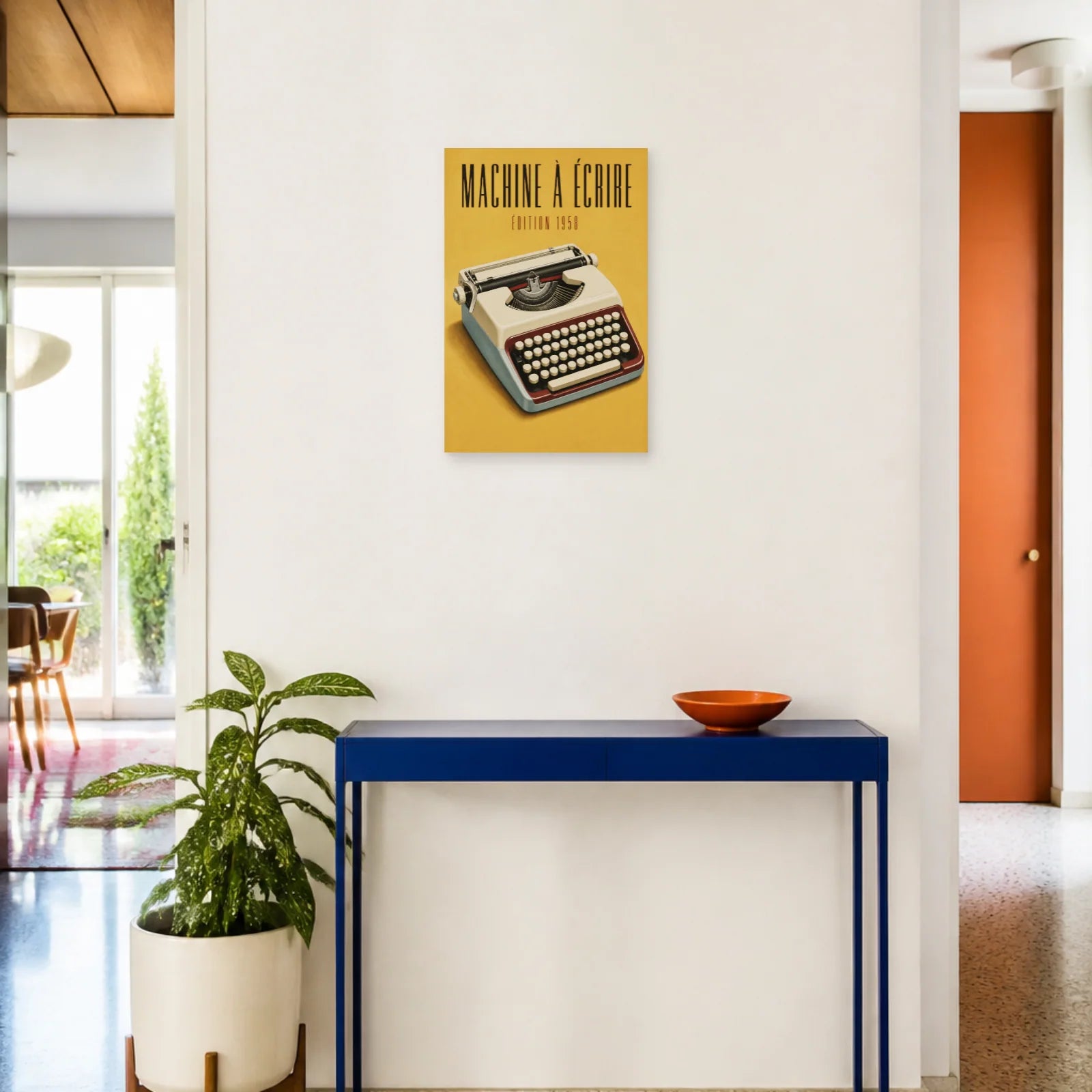 Affiche Machine à Écrire – Édition 1958 dans une entrée ou un couloir - Art Virtuoso