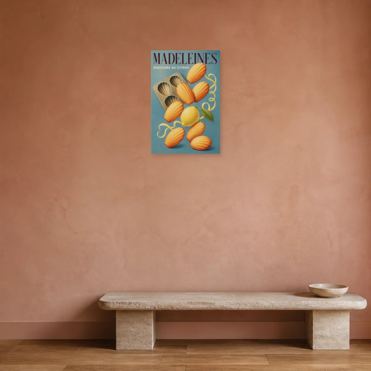 Affiche Madeleines – Douceurs au Citron dans une entrée ou un couloir - Art Virtuoso