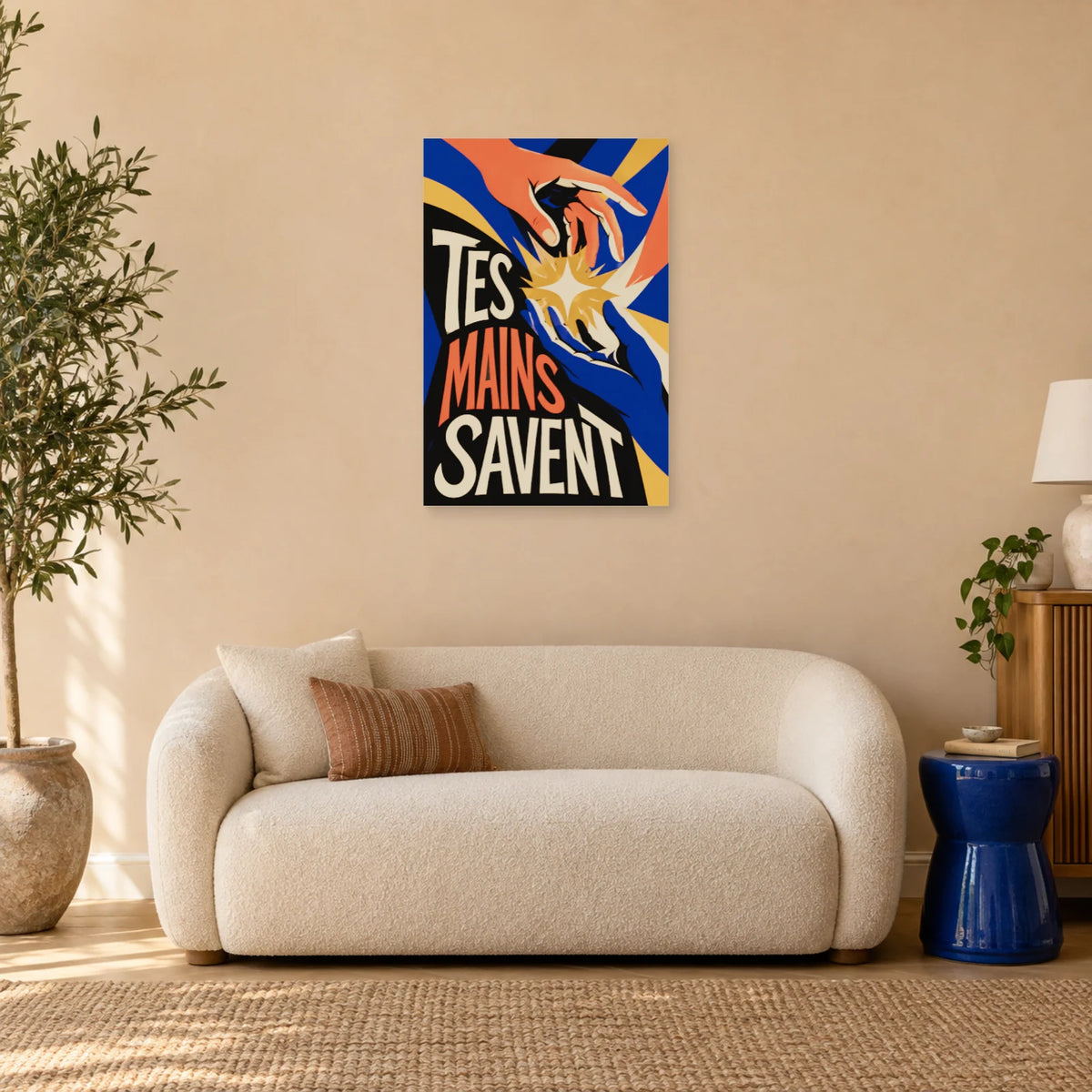 Affiche mains – Tes mains savent dans un salon - Art Virtuoso