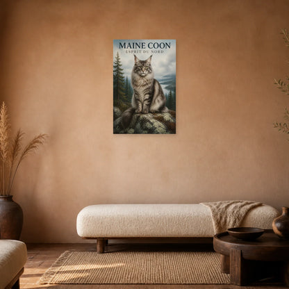 Affiche Maine Coon – Esprit du Nord dans une chambre - Art Virtuoso