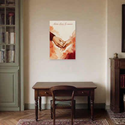 Affiche Main dans la main - Gestes amoureux dans un bureau - Art Virtuoso