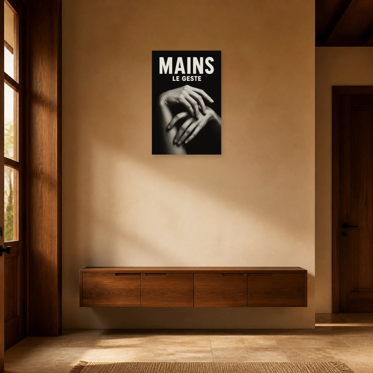 Affiche Mains – Le Geste dans une entrée ou un couloir - Art Virtuoso