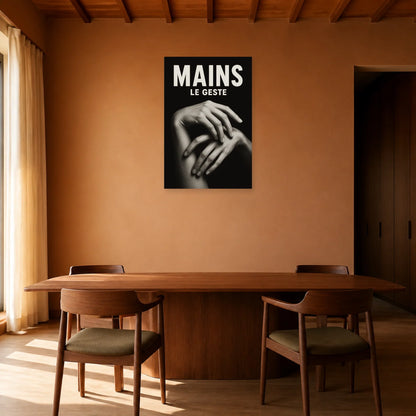 Affiche Mains – Le Geste dans une salle à manger - Art Virtuoso
