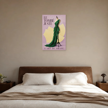 Affiche Mannequin de couture, le tombé juste dans une chambre - Art Virtuoso