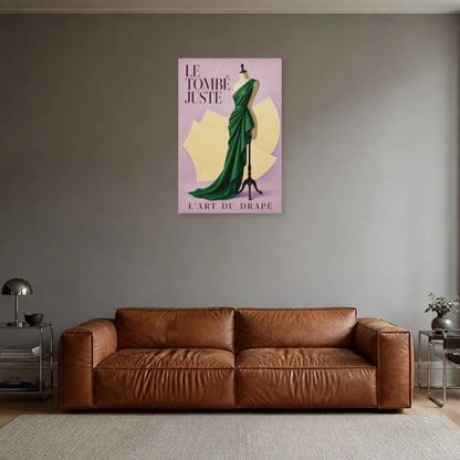Affiche Mannequin de couture, le tombé juste dans un salon - Art Virtuoso