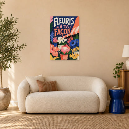 Affiche marché aux fleurs – Fleuris à ta façon dans un salon - Art Virtuoso