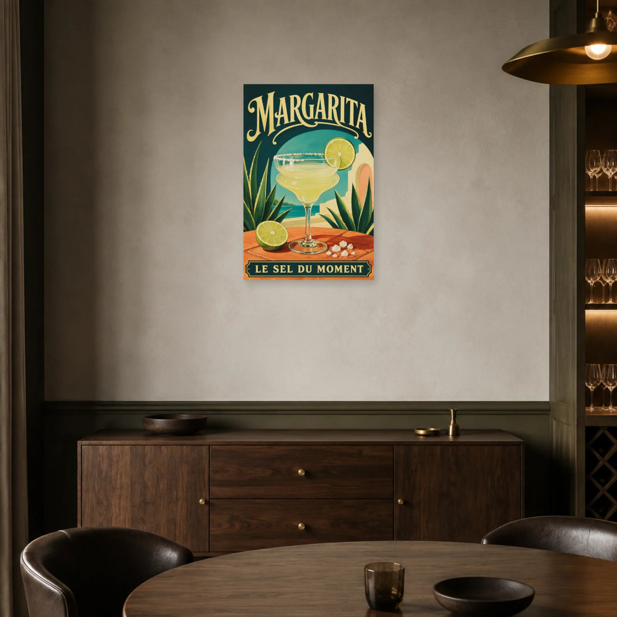 Affiche Margarita, le sel du moment dans une salle à manger - Art Virtuoso