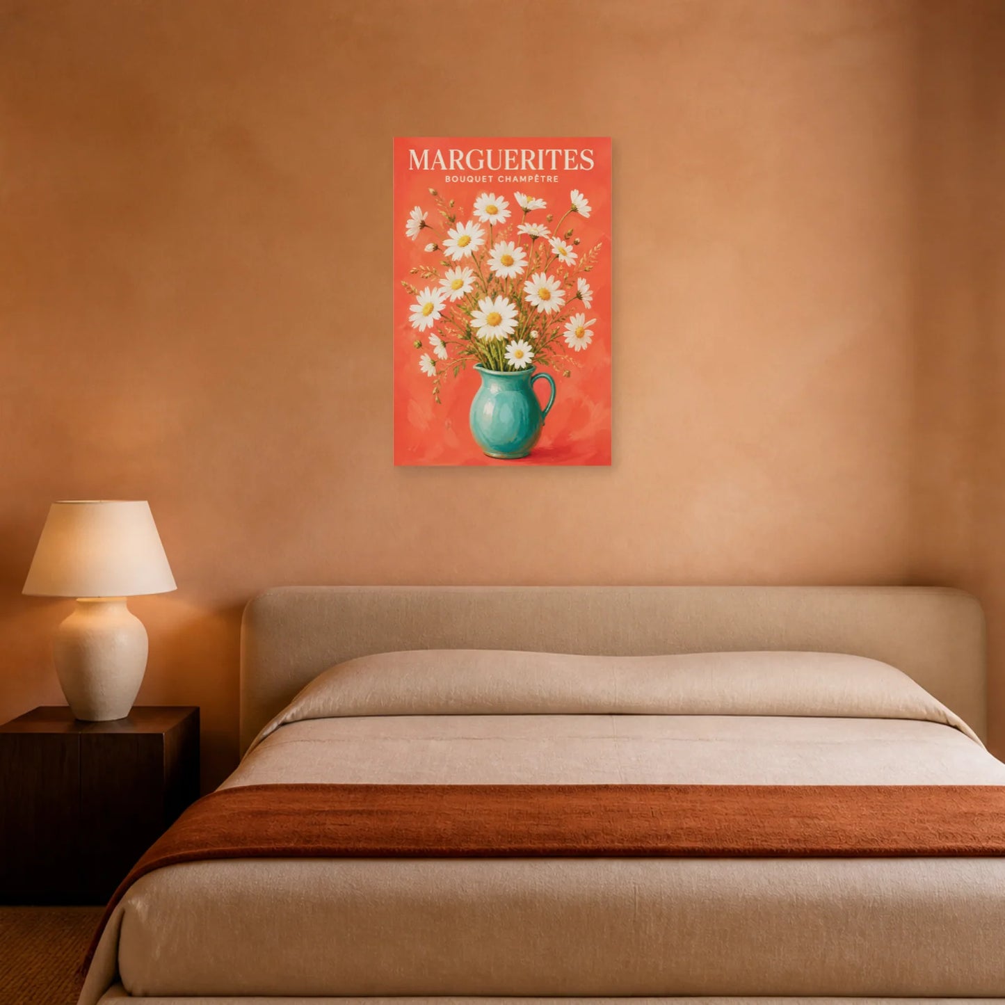 Affiche Marguerites – Bouquet Champêtre dans une chambre - Art Virtuoso