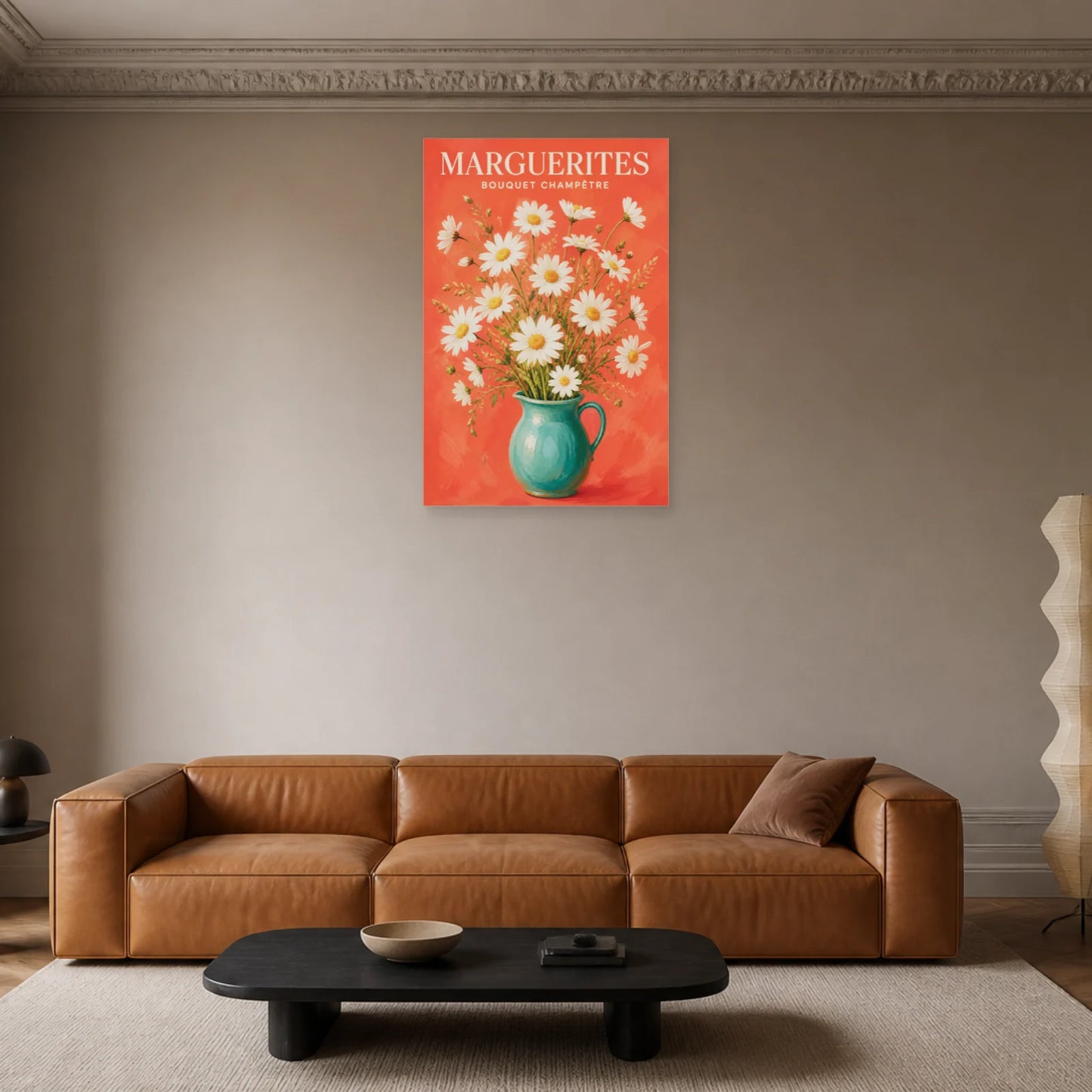 Affiche Marguerites – Bouquet Champêtre dans un salon - Art Virtuoso