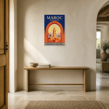 Affiche Maroc – Marrakech dans une entrée ou un couloir - Art Virtuoso