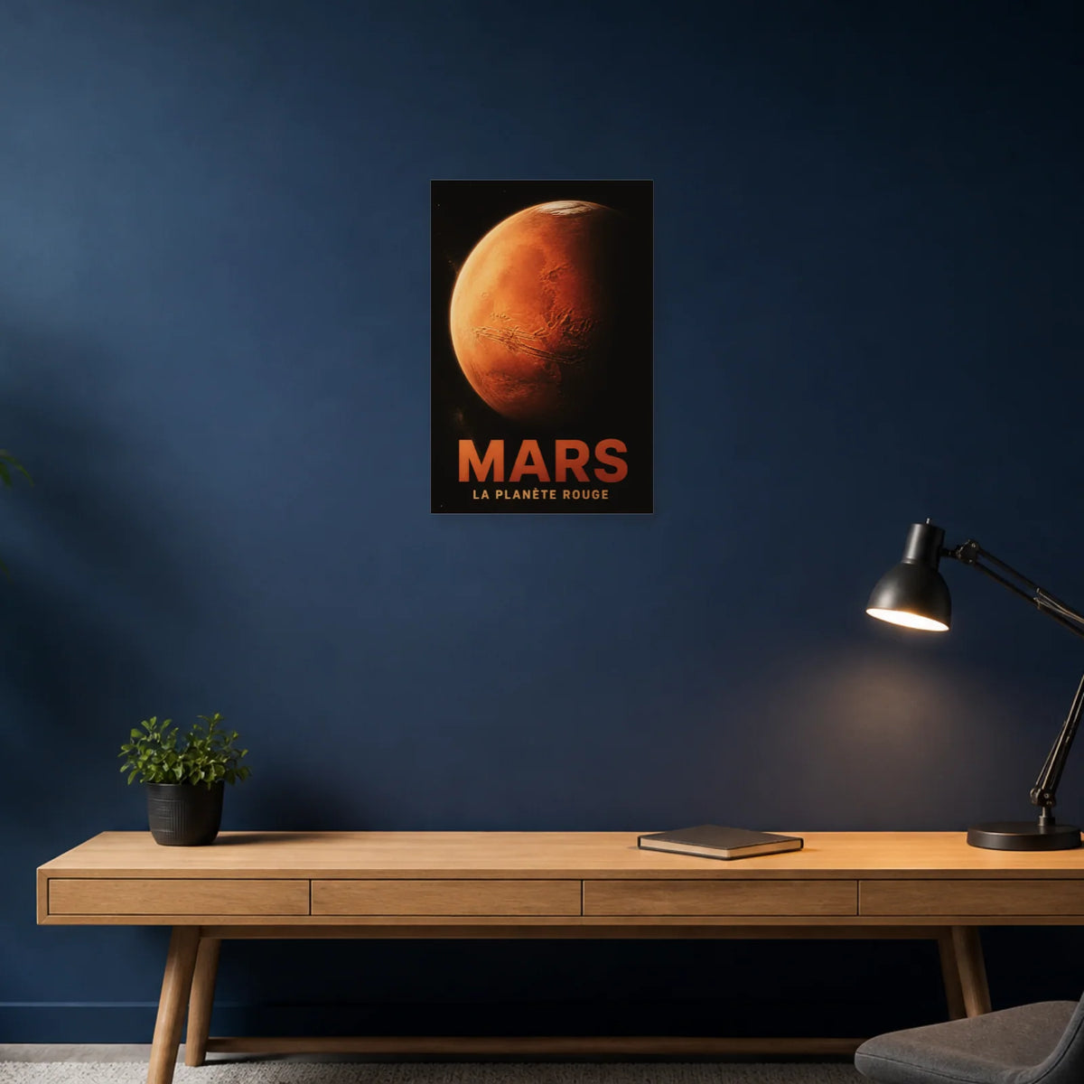 Affiche Mars – La Planète Rouge dans un bureau - Art Virtuoso