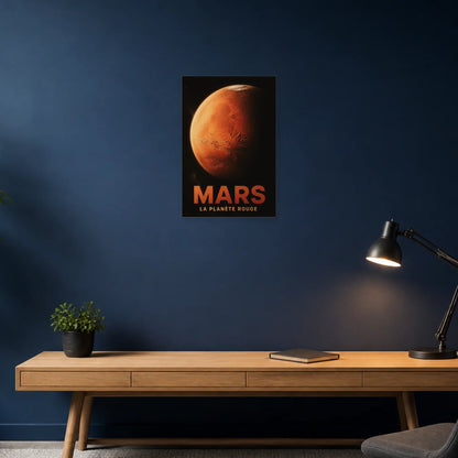 Affiche Mars – La Planète Rouge dans un bureau - Art Virtuoso