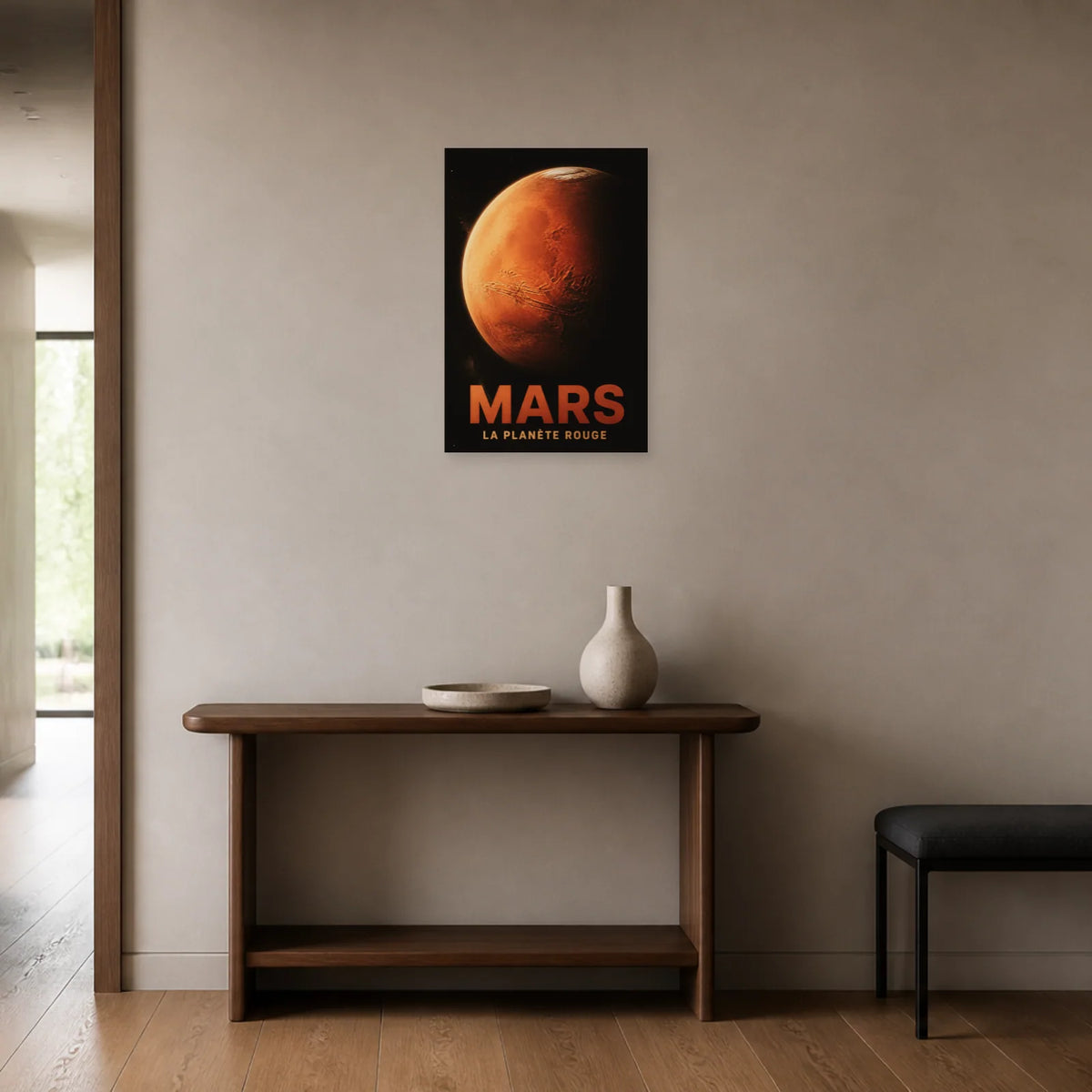 Affiche Mars – La Planète Rouge dans une entrée ou un couloir - Art Virtuoso