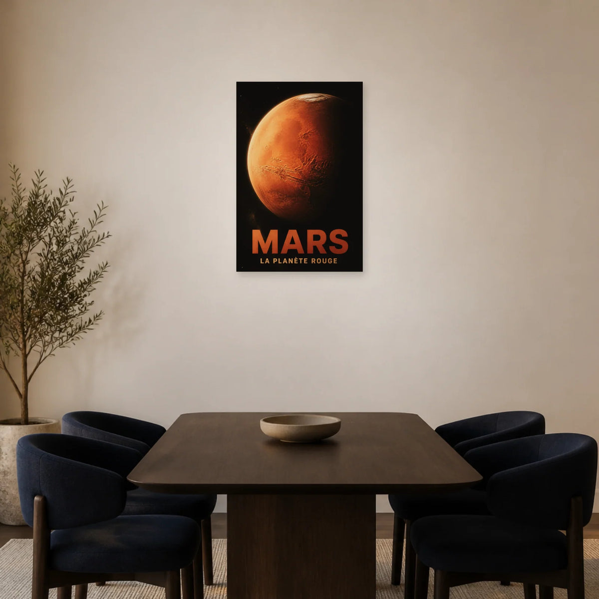 Affiche Mars – La Planète Rouge dans une salle à manger - Art Virtuoso