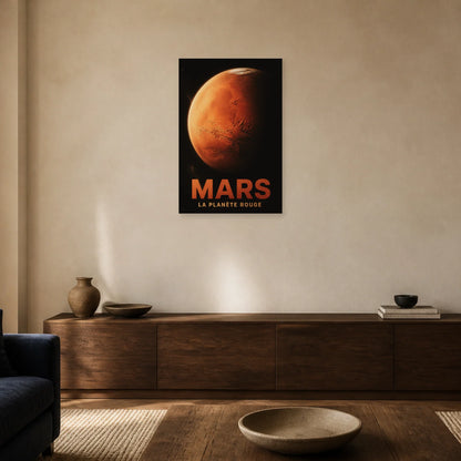 Affiche Mars – La Planète Rouge dans un salon - Art Virtuoso