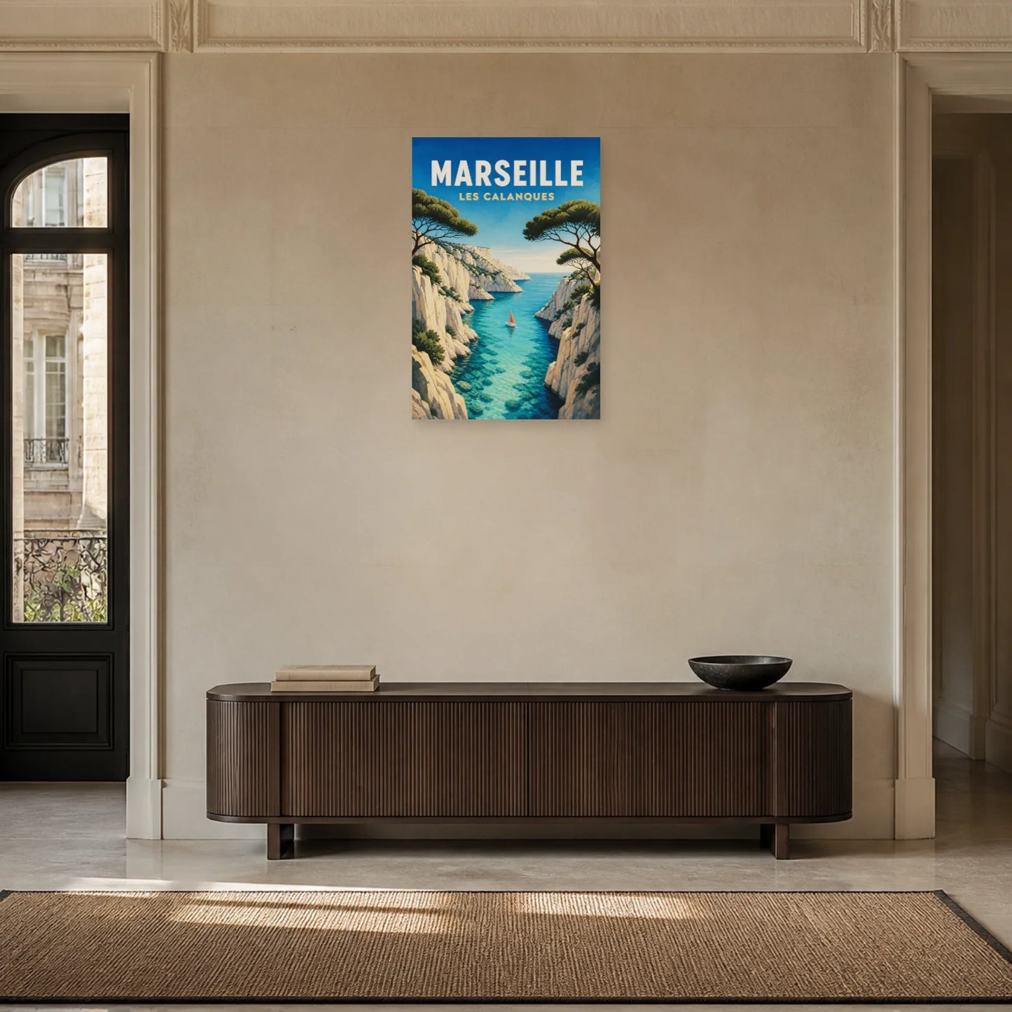 Affiche Marseille – Les Calanques dans une entrée ou un couloir - Art Virtuoso