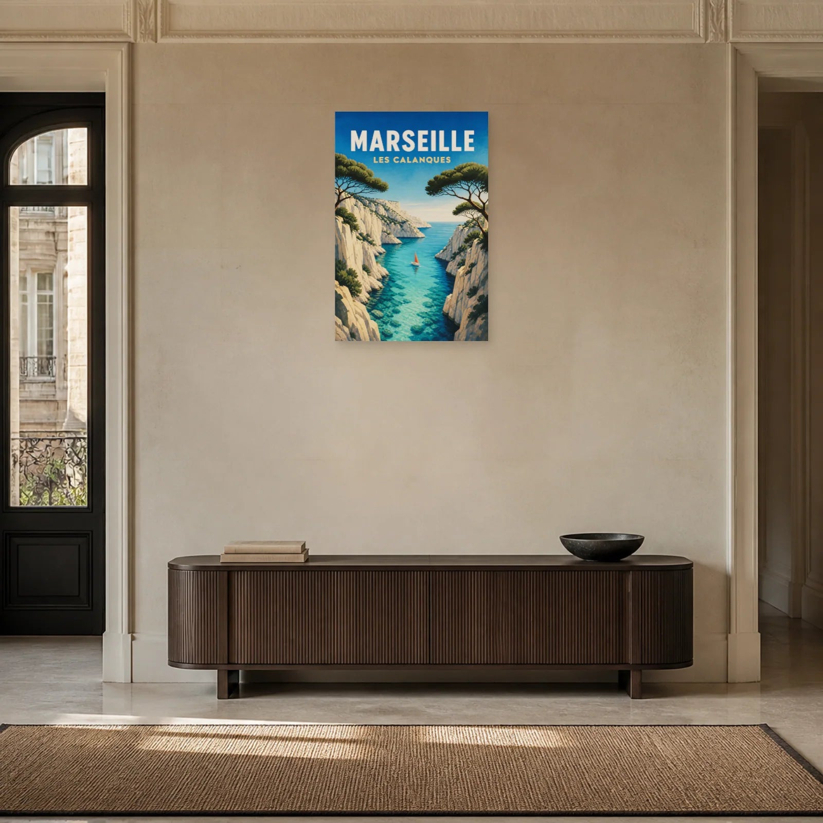 Affiche Marseille – Les Calanques dans une entrée ou un couloir - Art Virtuoso