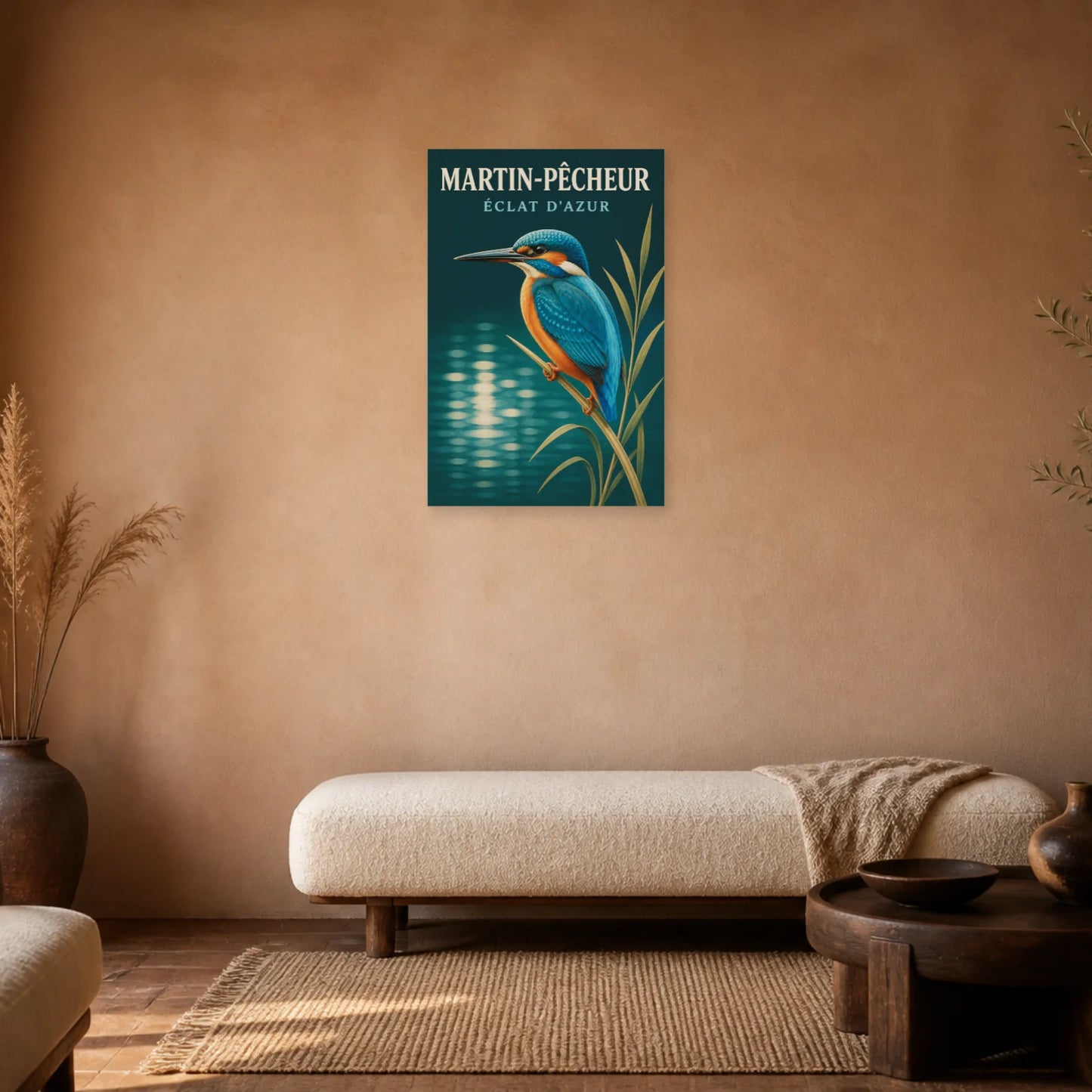 Affiche Martin-Pêcheur – Éclat d’Azur dans une chambre - Art Virtuoso